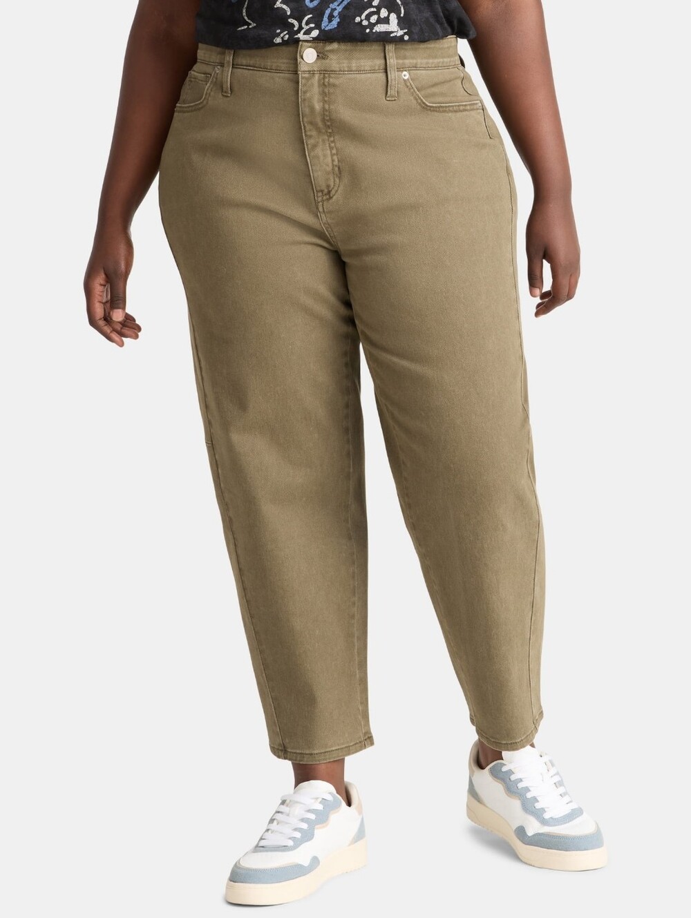 Terra & Sky NWT Women's High-Rise Barrel Jeans Size 20W Tan Button Fly Stretchy